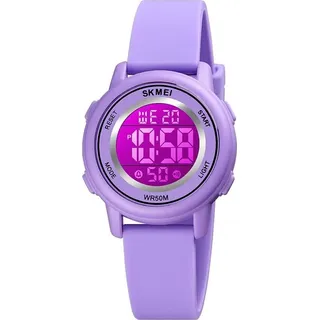 findtime Digitaluhr Damen, wasserdichte Damenuhr mit LED-Leuchtdisplay, Weichem Gummiarmband