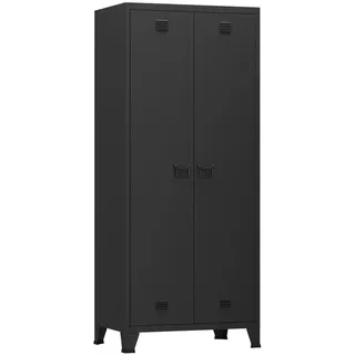 [en.casa] Kleiderschrank Hankasalmi 90 x 180 x 40 cm Schwarz
