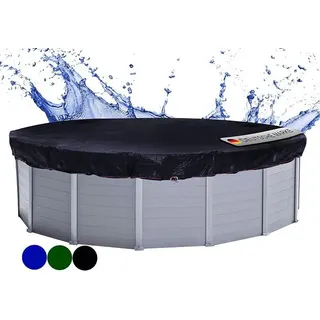 Poolabdeckung Rund für 420-460 cm Pools | Planenmaß ? 520 cm | Schwarz | Sommer & Winter Poolplane | Solar Abdeckplane 200g/m? PE Zweifach Beschichtete Abdeckung | Solarplane UV-Resistent