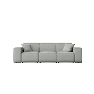 Kaiser Möbel Gartensofa Malibu 3 Sitzer Stoff Odyssey Hellgrau , Holz , 245x73x88 cm , Gartenmöbel, Loungemöbel, Gartensofas & Loungesofas