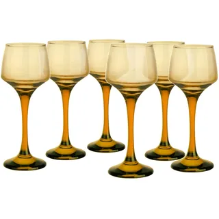 Glasmark Krosno Schnapsgläser 6er Set 75 ML Gläser Set Für Schnaps Vodka Glas Shots Likör Schnapsglas Shotgläser Likörgläser Geschenkset Wodka Honigfarbe 6 x 75 ML, Honiggelb