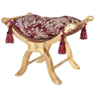 Sitzgondel Barock Hocker Schemel Antikstil Fußbank Sitzbank Sitzhocker rot bank