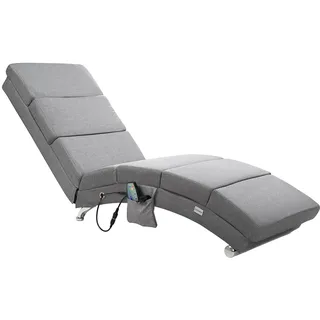Relaxliege London Grau mit Massage- & Heizfunktion