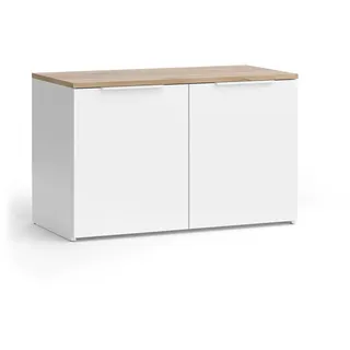 Vicco Kommode Wido Weiß/Sonoma, 40 x 50 cm mit 2 Türen