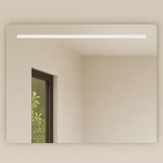 Baikal Rechteckiger Badezimmerspiegel | 80 x 80 cm | Dicke 6 mm | LED-Stange | Touch mit Anti-Beschlag | Farbtöne 3500 K/4000 K/6000 K | Spiegel mit Licht | Spiegel mit LED