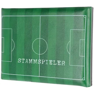 Geschenkestadl Fussball Bierkastensitz 43 x 33 cm grün mit Aufdruck Spielfeld Sitzhocker