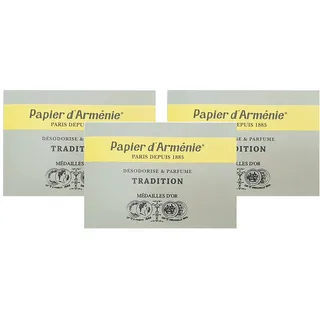 Papier d'Arménie Tradition • 3 Notizbücher 3 Stück je 36 Lamellen • Papier d'Arménie ORIGINAL • Natürlicher Lufterfrischer • Raumduft • Lufterfrischer