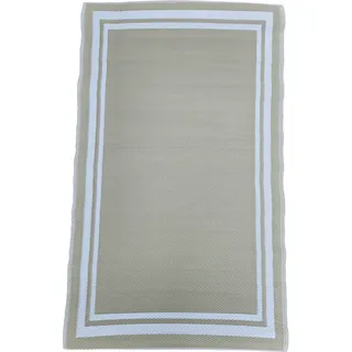 Teppich Outdoor Balkonteppich außen Balkon Terrasse beige weiß 150 x 90 cm - Beige
