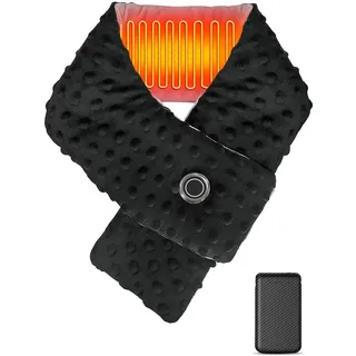 Graphen Beheizbarer Schal mit Power Bank USB Beheizter Nackenwickel für Damen Herren Kinder Fleece Heizkissen zur Halswärmer