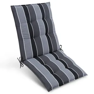 Beautissu Niederlehner Auflage 105 x 50 x 8 cm grau-gestreift 1 St.