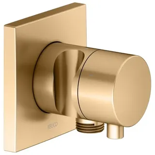 KEUCO IXMO Umstellventil UP 3 Verbraucher, Schlauchanschluss, Comfort Griff und Brausehalter, mit Absperrung, Rosette eckig, 59549251202, Farbe: Messing gebürstet