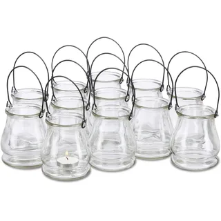 Relaxdays Windlicht 12er Set Glas Transparent