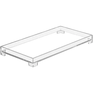 delipply Badezimmer-Tablett, Acryl, rechteckig, dekorativ, Aufbewahrungsfach (groß, transparent)
