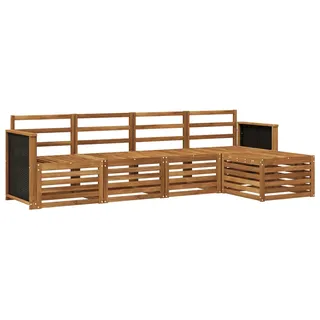 vidaXL Outdoor-Sofagarnitur 5 pcs Natur - Braun