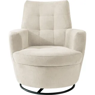 Alina Drehsessel Yuri Polyester 80 x 93 x 92 cm Weiß mit Hocker