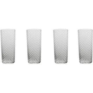 Zafferano Veneziano Mixology Glas für Cocktails Longdrinks Spirituosen | 4 Stück | Facetten Muster | mundgeblasen | Handarbeit (Highball (VN01200))