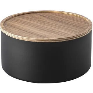 Yamazaki Aufbewahrungsbox rund Deckel, schwarz,