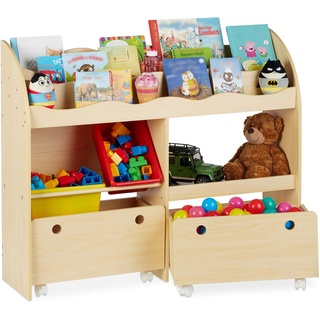 Relaxdays Kinderregal Holzoptik 108,0 x 29,0 x 88,0 cm