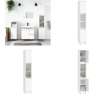 vidaXL Badschrank Weiß 30x30x190 cm Holzwerkstoff - Badezimmerschrank - Badezimmerschränke - Schrank - Schrank Für Das Badezimmer - Weiß