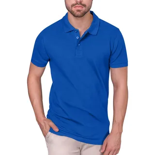 HRM Heavy Stretch Polo für Herren, Royalblau, Gr. 3XL - Premium Poloshirt aus 95% Baumwolle & 5% Elasthan - Basic Polohemd bis 40°C Waschbar - Hochwertige & Nachhaltige Workwear