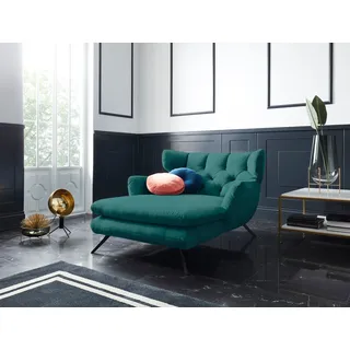 Candy Loveseat Beatrice Samt 126 x 95 x 160 cm Grün mit Knopfheftung im Rücken