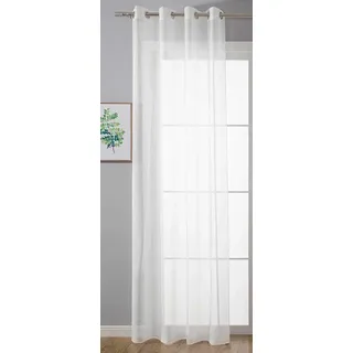 Ösenvorhang Transparent »Uni« Gardine HxB 225x140 cm Weiß Stores Vorhang Ösen Bleibandabschluß Wohnzimmer, 20332-cn