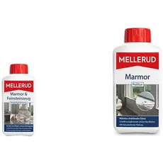 MELLERUD Marmor & Feinsteinzeug Imprägnierung | 1 x 0,5 l | Effizientes Mittel zum Schutz vor Verschmutzungen von Natur- und Kunststeinen im Innen- und Außenbereich & Marmor Politur 0,5 L