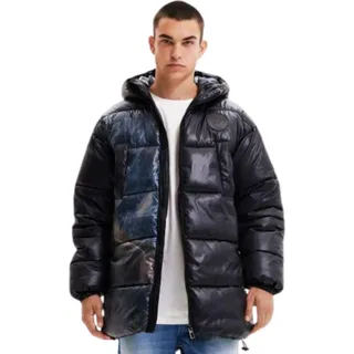 Desigual Bowie Herren Winterjacke gesteppt schwarz XL - Marine