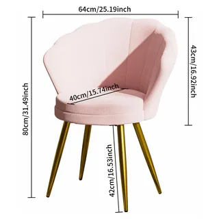 Moderner Wohnzimmerstuhl - Schalenstuhl - Gepolstert - Metallbeine - Montage erforderlich - Nicht drehbar - Rosa - Rosa