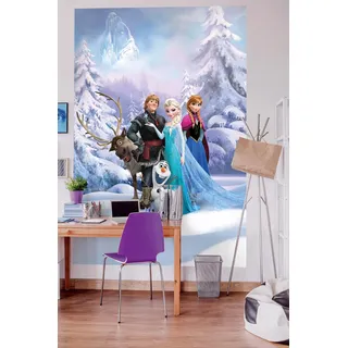 KOMAR Fototapete FROZEN Winter LAND 184 x 254 cm | Tapete, Wand, Dekoration, Wandbelag, Wandbild, Wanddeko, Kiderzimmer, Anna, Elsa | 4-498