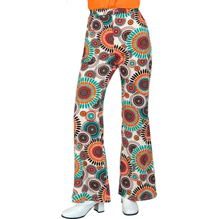 W WIDMANN MILANO Party Fashion - 60er Jahre Schlaghose für Damen, Hippie Hose mit hohem Bund für Karneval