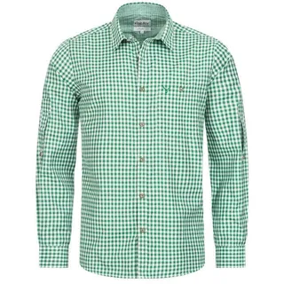 Trachtenhemd NÜBLER "Trachtenhemd Langarm Sepp", Herren, Gr. S, EURO, grün, Obermaterial: 55% Baumwolle CO. 45% Polyester PES., Hemden Trachtenhemd