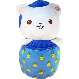blaue Plüschtier Katze im Bubble Tea - ca. 60 cm