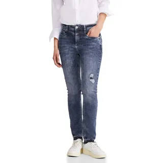 Street One Damen Jeans im Slim Fit, Authentic Indigo wash, 31W / 28L
