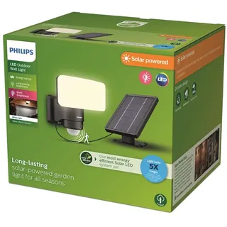 Philips Außenwandleuchte Kunststoff 18,5 x 17 x 21 cm inkl. Bewegungsmelder schwarz