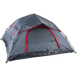 Atacama Pop Up Wurfzelt Dunkelgrau Rot 3 Personen 230x230x115cm - Naturbelassen