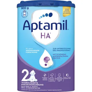 Aptamil HA 2 – Anschlussnahrung nach dem 6. Monat, Mit Omega 3 & 6, DHA, ARA & ALA, Nur Laktose, Ohne Palmöl, Babynahrung, Milchpulver,