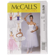 McCall 's Patterns 7615 A5 Schnittmuster Ballett Kostüme, mehrfarbig, Größe 6–14