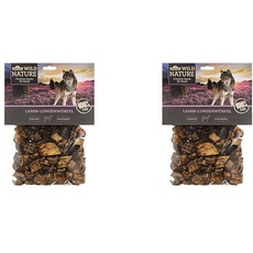 Dehner Wild Nature Hundesnack, Premium Hundeleckerli glutenfrei / getreidefrei, Würfelsnack für ernährungssensible Hunde, Lamm-Lunge, 2 x 200 g