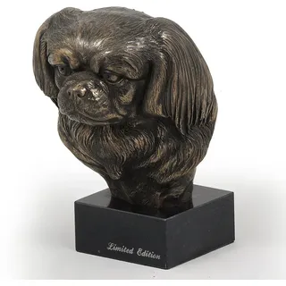 Tibet-Spaniel, Tibetan Spaniel - Hundestatue, Büste auf Steinsockel, Skulptur, Trophäe für Hundeausstellung der Marke Art-Dog