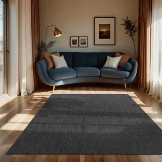In- & Outdoor Teppich Flachgewebe einfarbig modern wetterfest für Terrasse Küche Grösse 200x280 cm - Grau