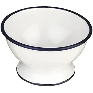ibili 903812 Schüssel "Blanca" mit Fuß, Stahl, weiß / blau, 12 x 12 x 10 cm
