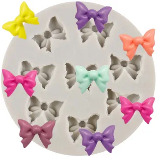 MYPRACS Mini Schleife Silikon Fondant Form Zucker Snoep Cake Pop Bogen Handwerk Formen für Kuchen dekorieren Cupcake Topper Polymer Ton Süßigkeiten Schokolade Kaugummi Paste