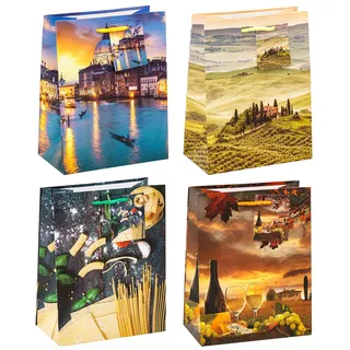 TSI Geschenktüten TOSKANA & VENEDIG, 12er Packung, Größe: Mittel (HxBxT 23 x 18 x 10 cm), Art. Nr. 82010
