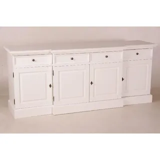 Casa Padrino Shabby Chic Landhaus Stil Sideboard Dielen Schrank Weiß B 216 H 90 cm - Weiß