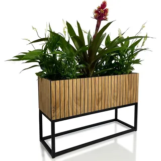 Blumenbeet quadratisch LOFT FIORINO Lamellen 62x22x40 cm - Braun