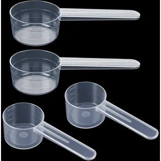 4 Stück Messlöffel, Dosierlöffel Transparent mit Skala 20ml und 30ml Waagen, Messlöffel Gramm Measuring Spoons, Dosier-Löffel Scoop Löffel für Backen Kochen Kaffee Proteinpulver Waschpulver Creatin