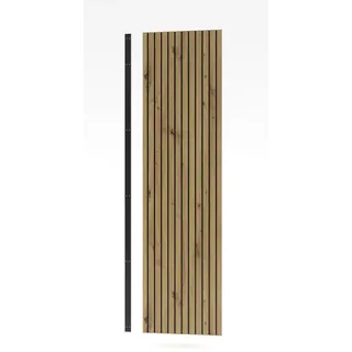 Mid.you Wandpaneel , Graphitfarben, Eiche Artisan , Holzwerkstoff , 50x186x4 cm , Wohnzimmer, Regale, Wandregale