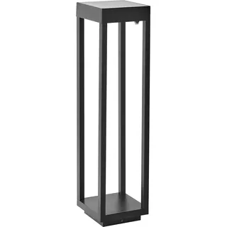 Beliani Solar-Led-Pollerleuchte, Schwarz