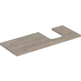 Geberit ONE Waschtischplatte, Ausschnitt rechts, für Aufsatzwaschtisch Schalenform, 120x3x47cm, 505.315.00.6, Farbe: Nussbaum hickory /Melamin Holzstruktur
